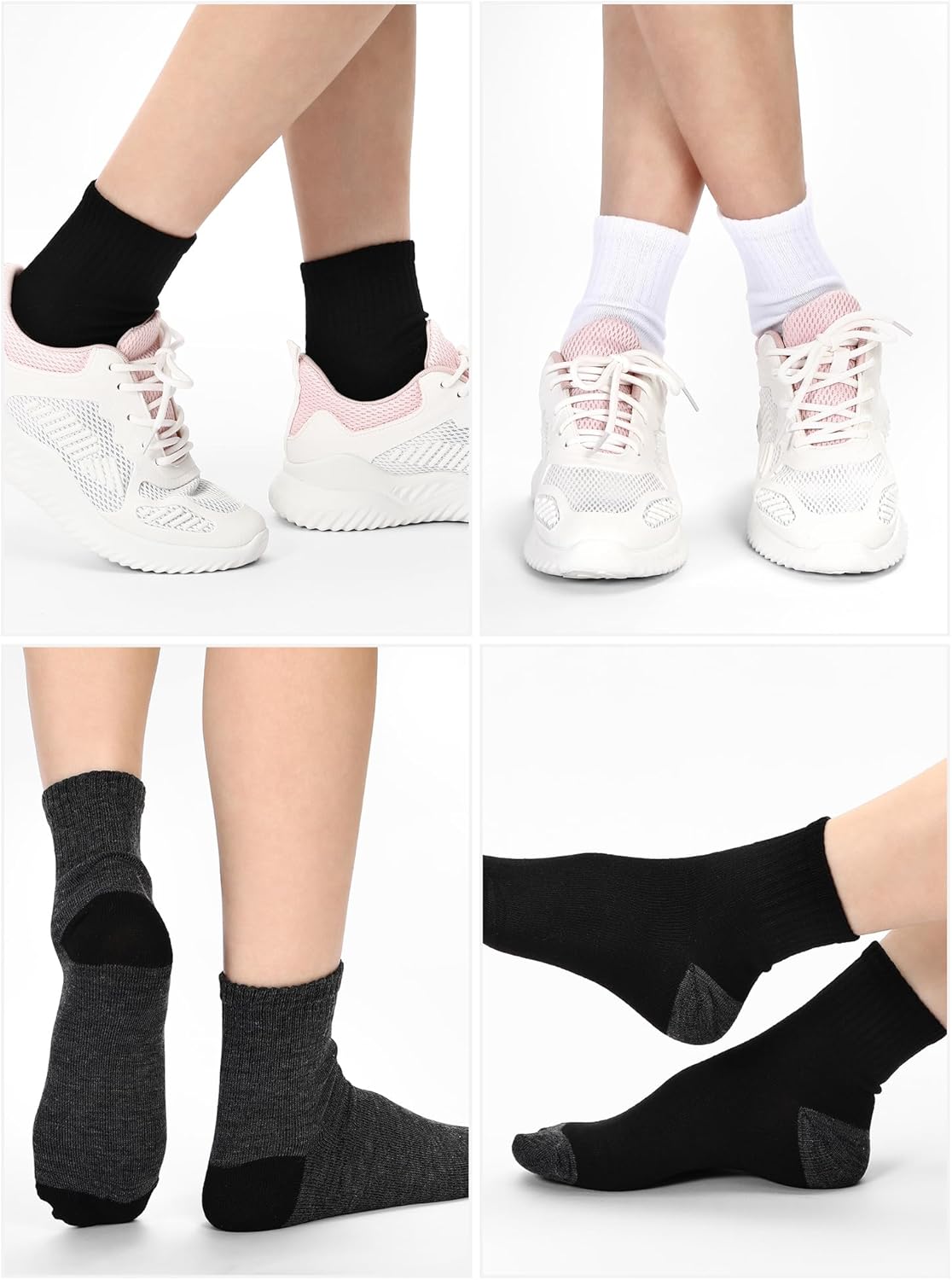 Tarpop Bulk Socks Mens Moisture Wicking Casual Sports Ankle Socks Bulk for Homeless Unisex Adult