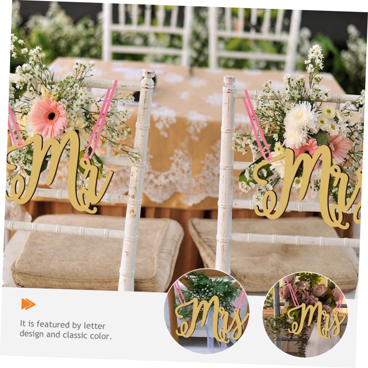 MAGICLULU 3 Set Di Eleganti Decorazioni Per Matrimoni Cartelli in Legno Ornamenti Appesi Per Decorazioni Per Matrimoni