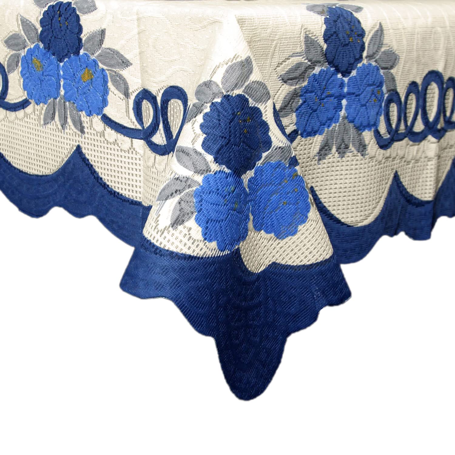 Kuber Industries Flower Printed Home Decorative Luxurious 4 Seater Cotton Center Table Cover/Table Cloth, 40"x60" (Cream & Blue)-44KM040 (B09JWKZ91K) Amazon Price History, Amazon Price Tracker