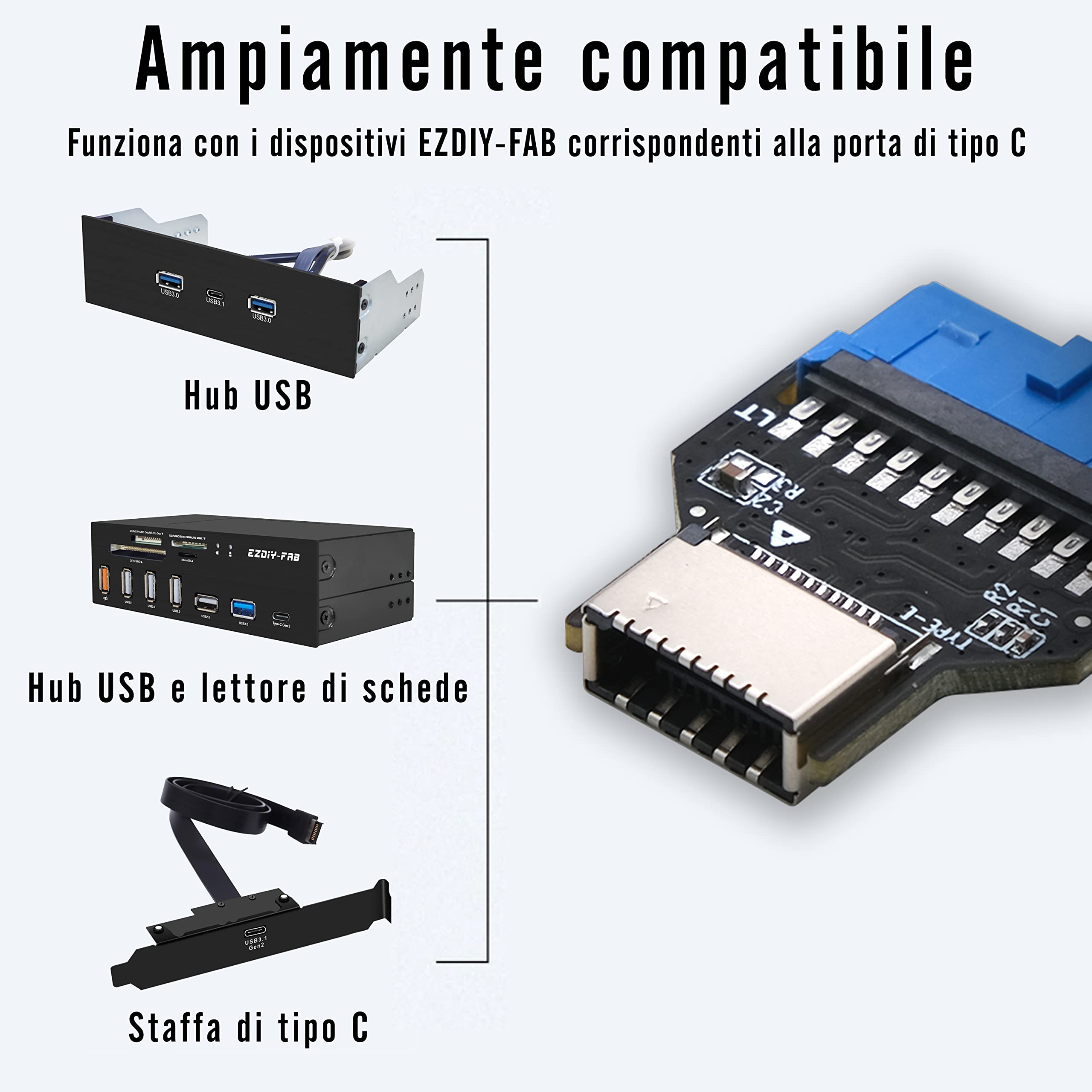 Scheda PCIe USB 3.1 Type-C Con DisplayPort Per Dell – 1 Porta, Gen 2, Codice 2GT22, Nuovo