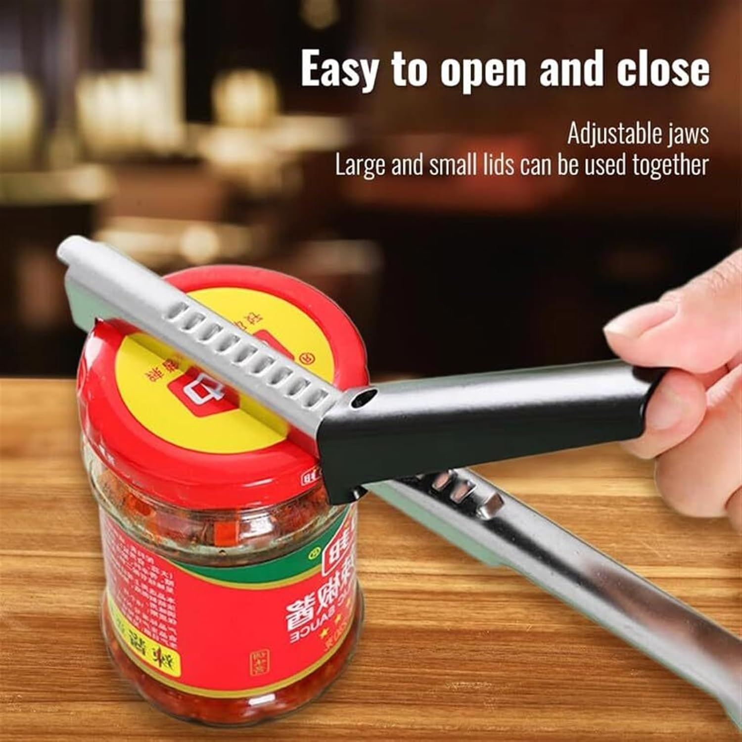 New 2 in 1 Multifunctional Stainless Steel Can Opener for Seniors with Arthritis, Adjustable Jar OpenerforWeak Hands, Manual Lid Gripper Opener and Bottle Opener Tool (2 PCS)(4 PCS)