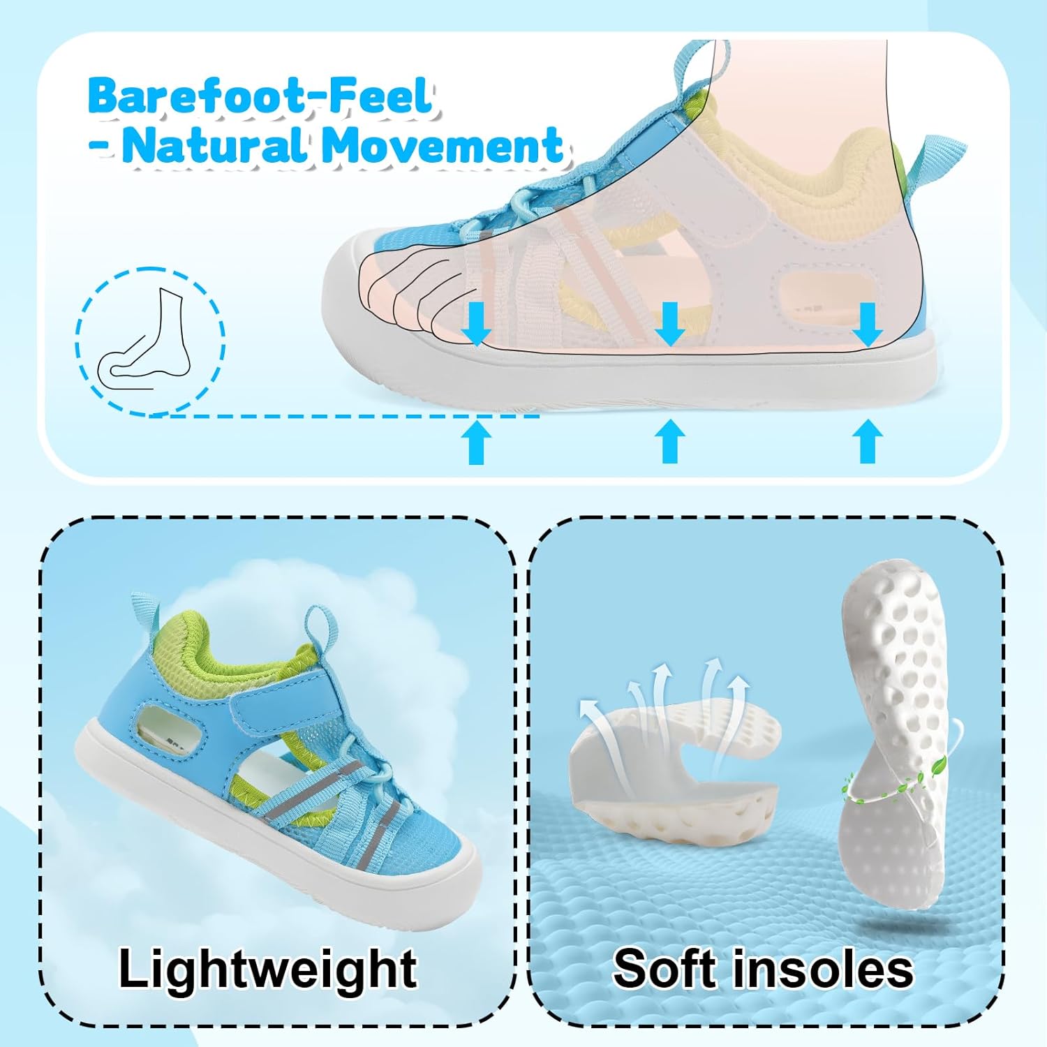 BARERUN Baby Boys Girls Water Sport Shoes Quick Dry Mesh First Walker Sandals Lightweight Non-Slip Toddler Barefoot Walking Sneakers for Beach Swim Pool Summer Play - Image 6