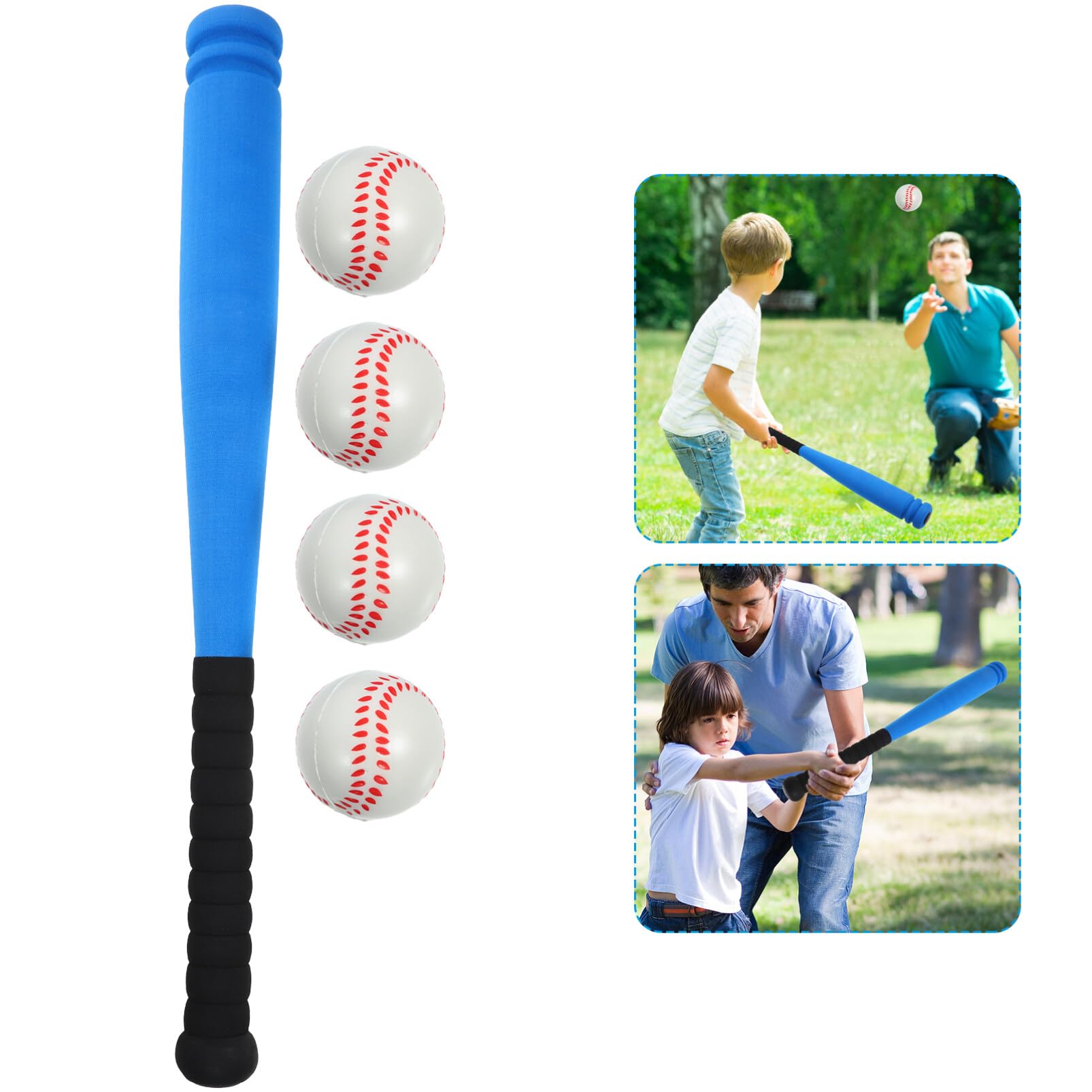 Supvox Baseballschläger- Und Ball-Sets 1 Set Outdoor-Baseball-Set Für Teenager Kunststoff-Baseballschläger Ballspielzeug Für Jugendliche Anfänger Indoor-Outdoor-Baseball-Sportspiel