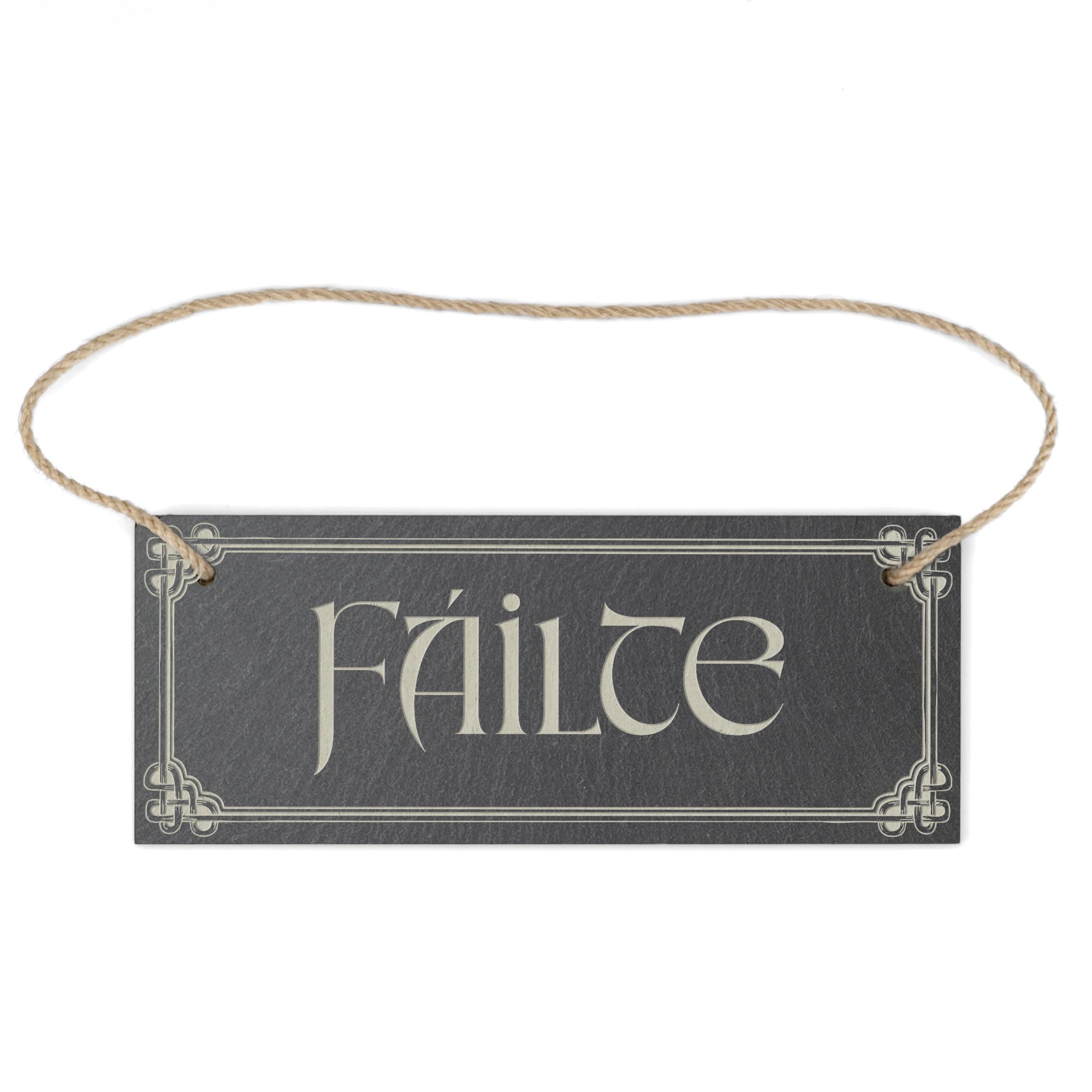 Failte Irish Gaelic Welcome Door Sign Plaque Laser Engraved Slate Door Decoration