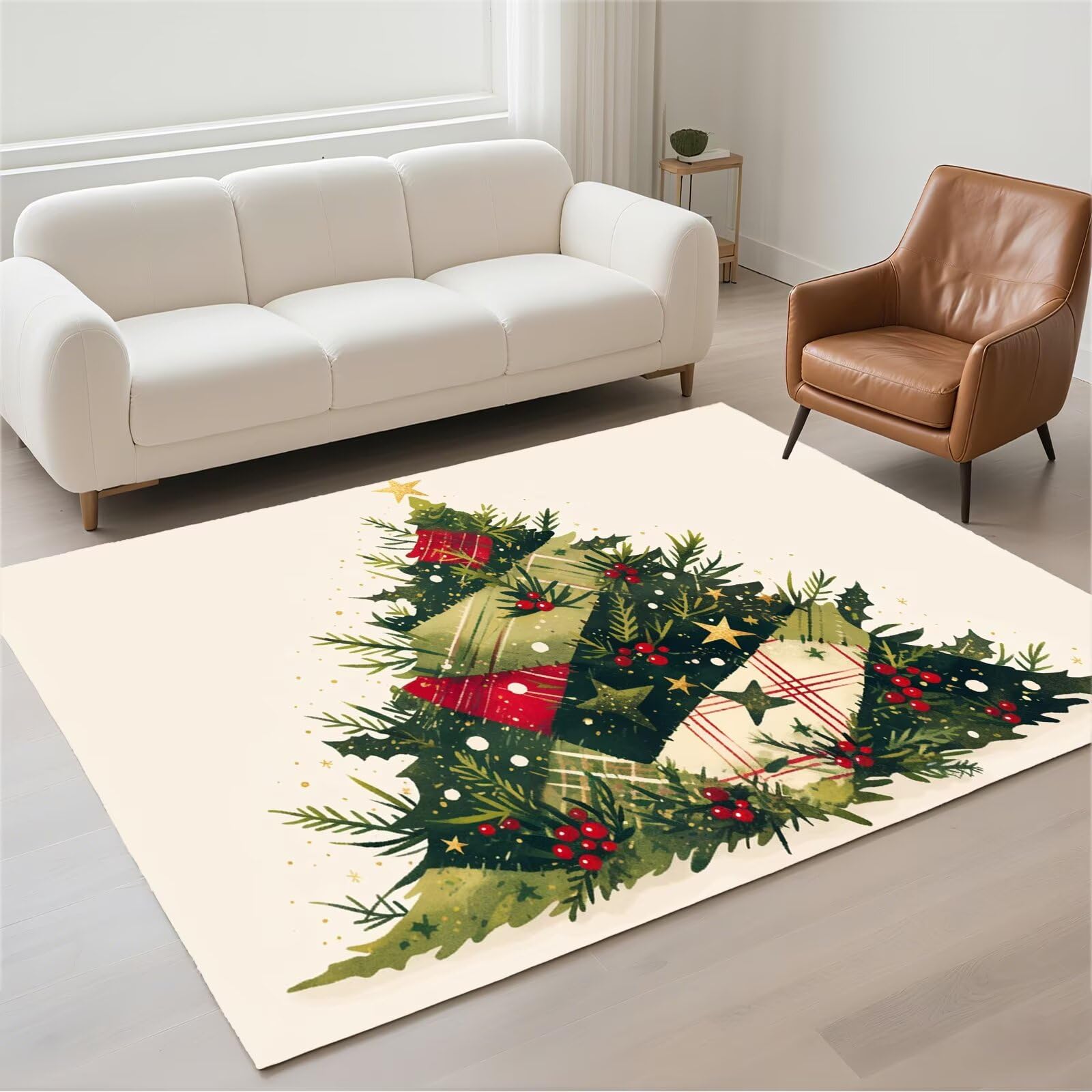 Tapis de salon imperméable anti-tache grand tapis 160x230cm lavable et antidérapant