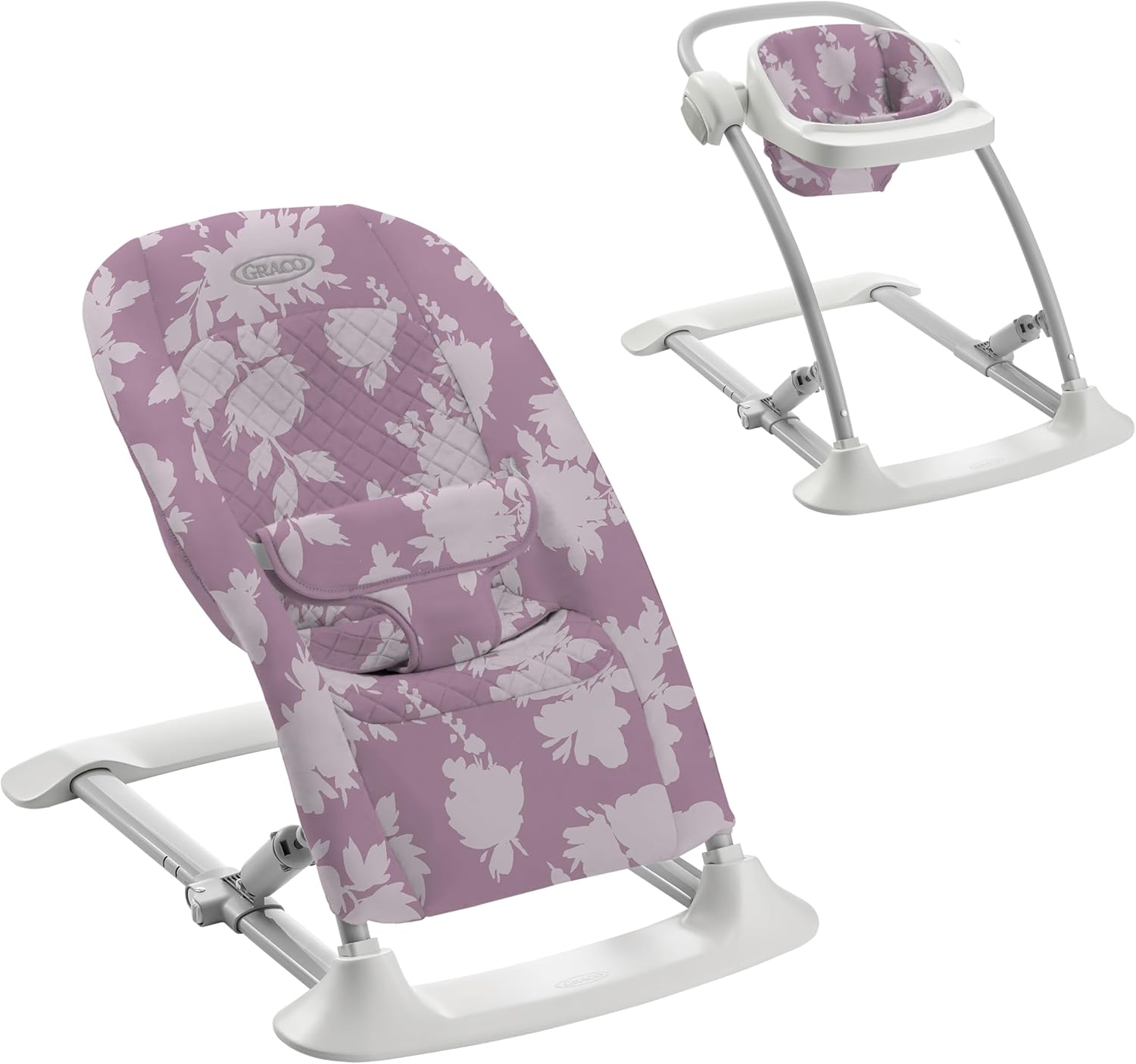 Graco Jumpstart 4-in-1 Adjustable Infant Activity Bouncer & Jumper, Versatile Baby Swing, Floor Seat, and Kids Chair with Snack Tray, Lilac Mod