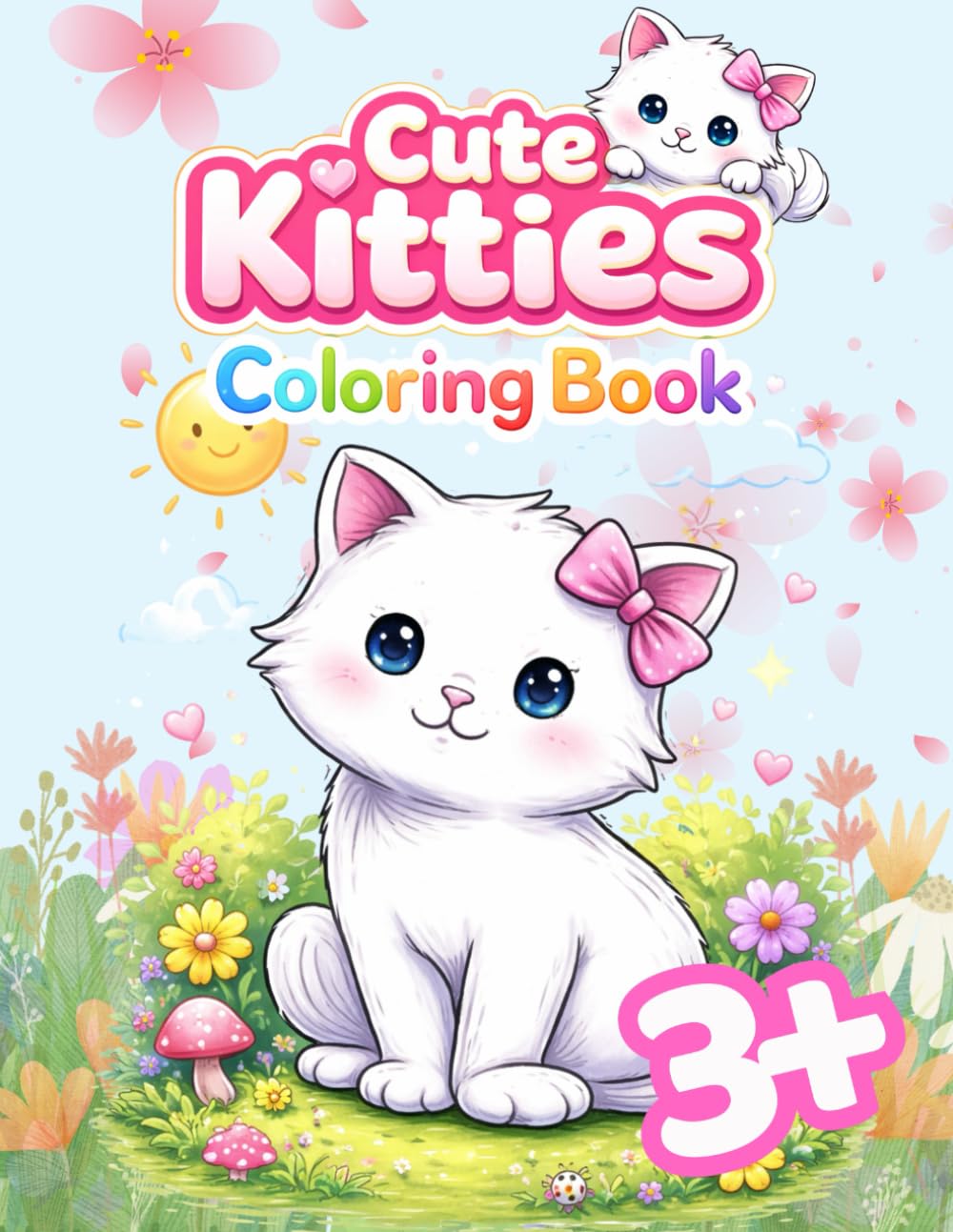 Cute Kitties Coloring Book 3+: Cute Kitties Coloring Book is a sweet and fun coloring book for children ages 3 and up