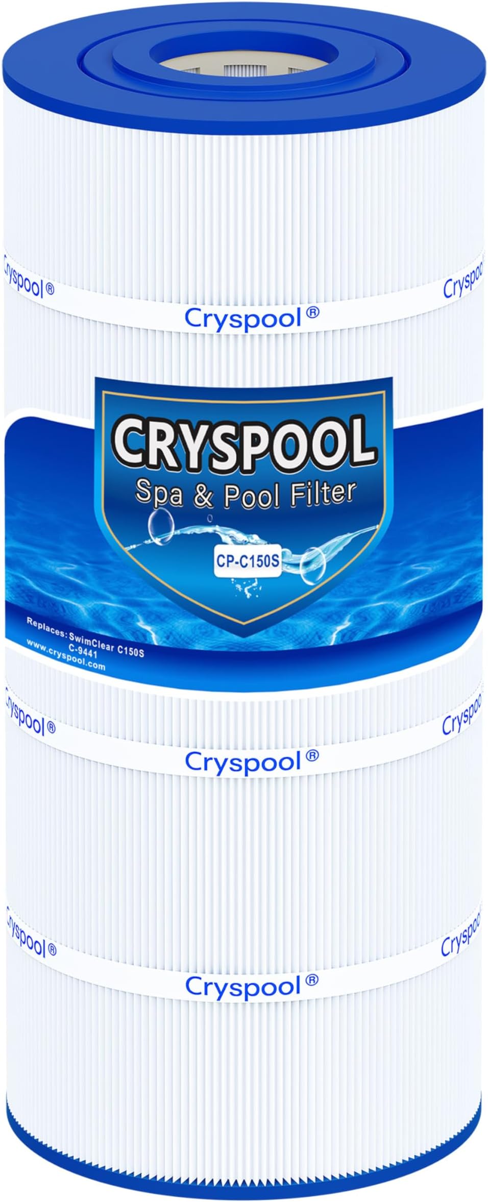 Cryspool® C150S Filter Compatible with CX150XRE, SwimClear C150S, cs150e, C-9441, PA150S, 150 Sq. Ft Pool Filter Cartridge, 1 Pack