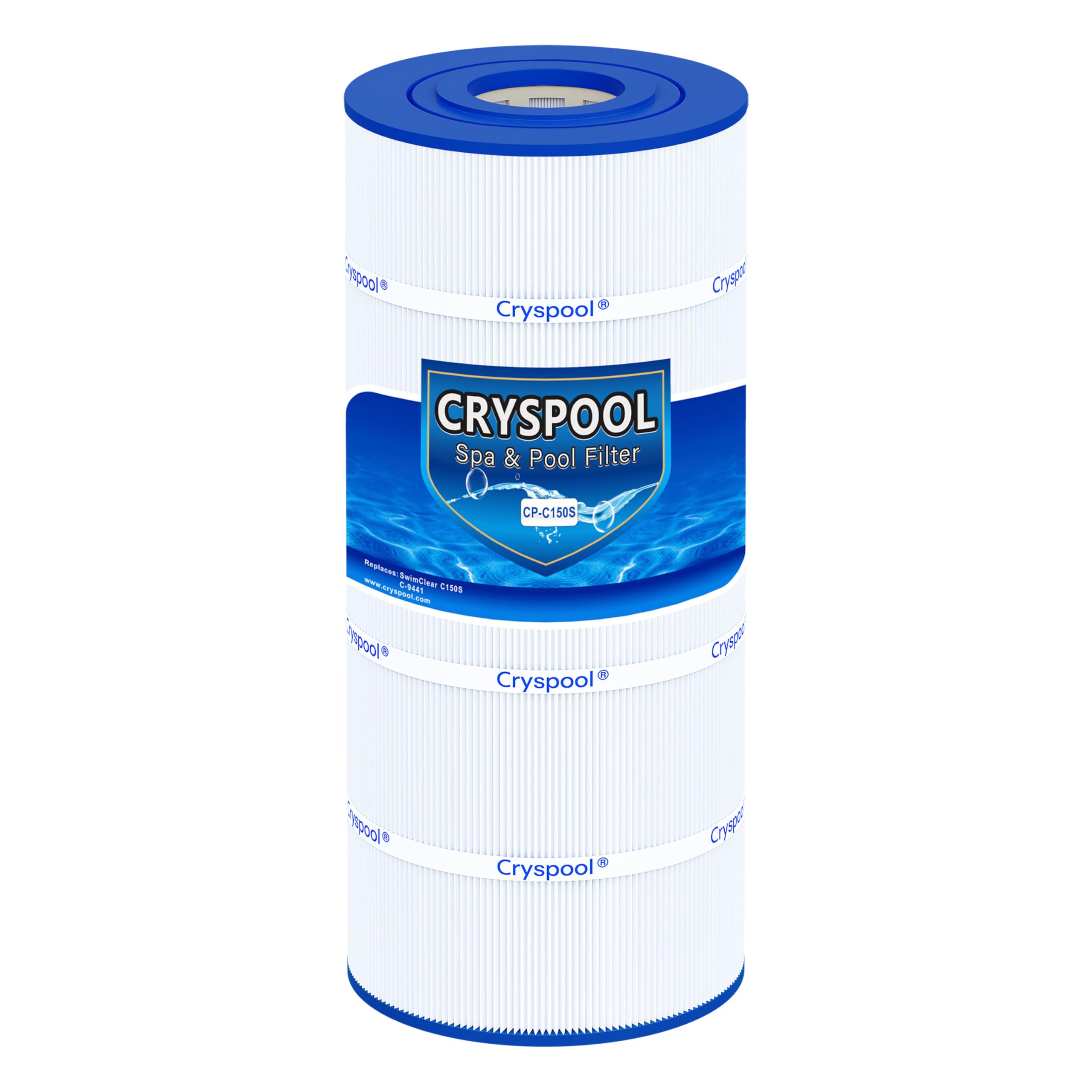 Cryspool® C150S Filter Compatible with CX150XRE, SwimClear C150S, cs150e, C-9441, PA150S, 150 Sq. Ft Pool Filter Cartridge, 1 Pack
