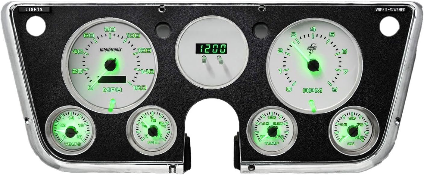 Intellitronix 1967-1972 Chevy C10 Pickup Truck Analog Gauge Panel Dash Instrument Cluster Upgrade (Green)
