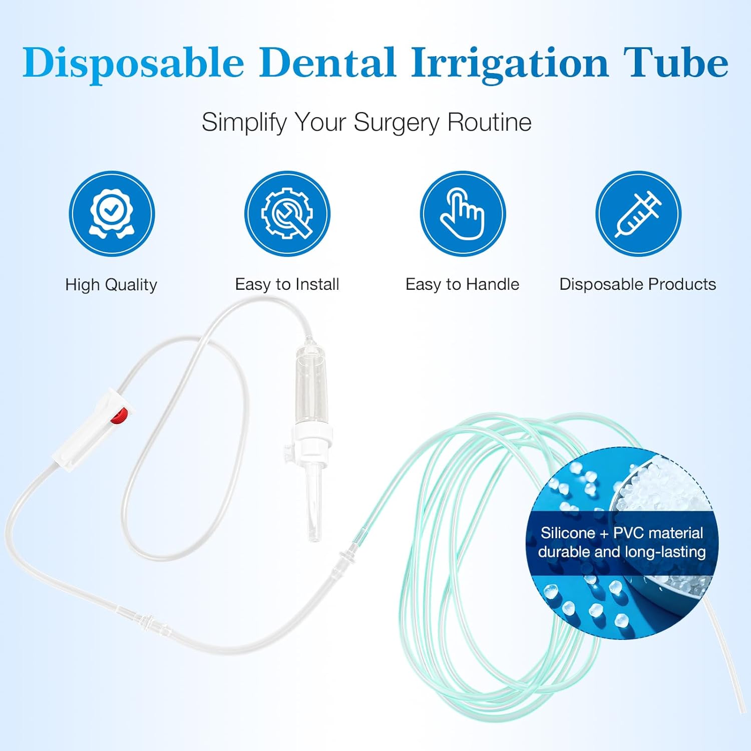 Dental Disposable Irrigation Tubes for W&H Implant Motor Systems, Irrigation Cooling Tubes - Sterile Packaged Tubing Pack of 10