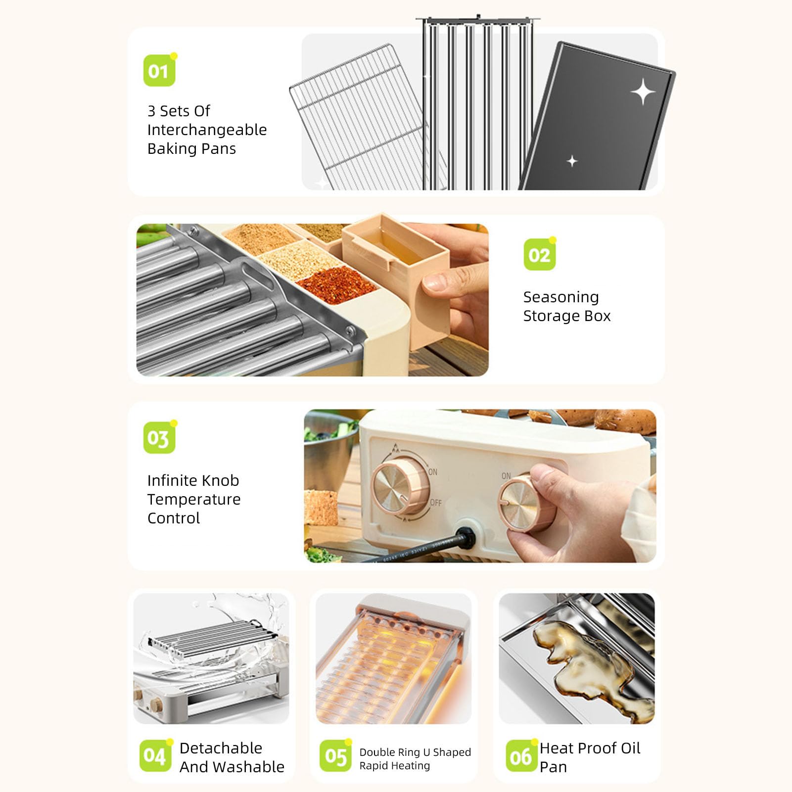 Macchina per Cucinare Alla Griglia per Salsicce Multifunzionale a Temperatura Regolabile da 550 W Completamente Automatica per Hot Dog Elettrico per Feste per Bambini Design Compatto