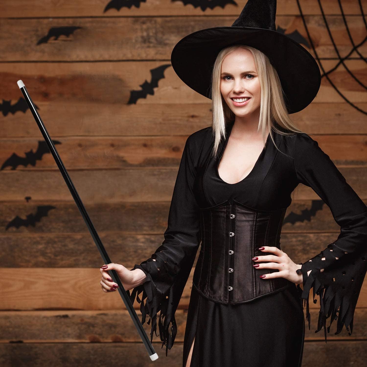 Halloween Theatrical Cane 1920s Black Walking Stick Tuxedo Dance Recital Parade Magician Cane Plastic Costume Accessory for Halloween Party Costume Supplies, 36.5 Inch ( 1 Piece ) : Clothing, Shoes & Jewelry