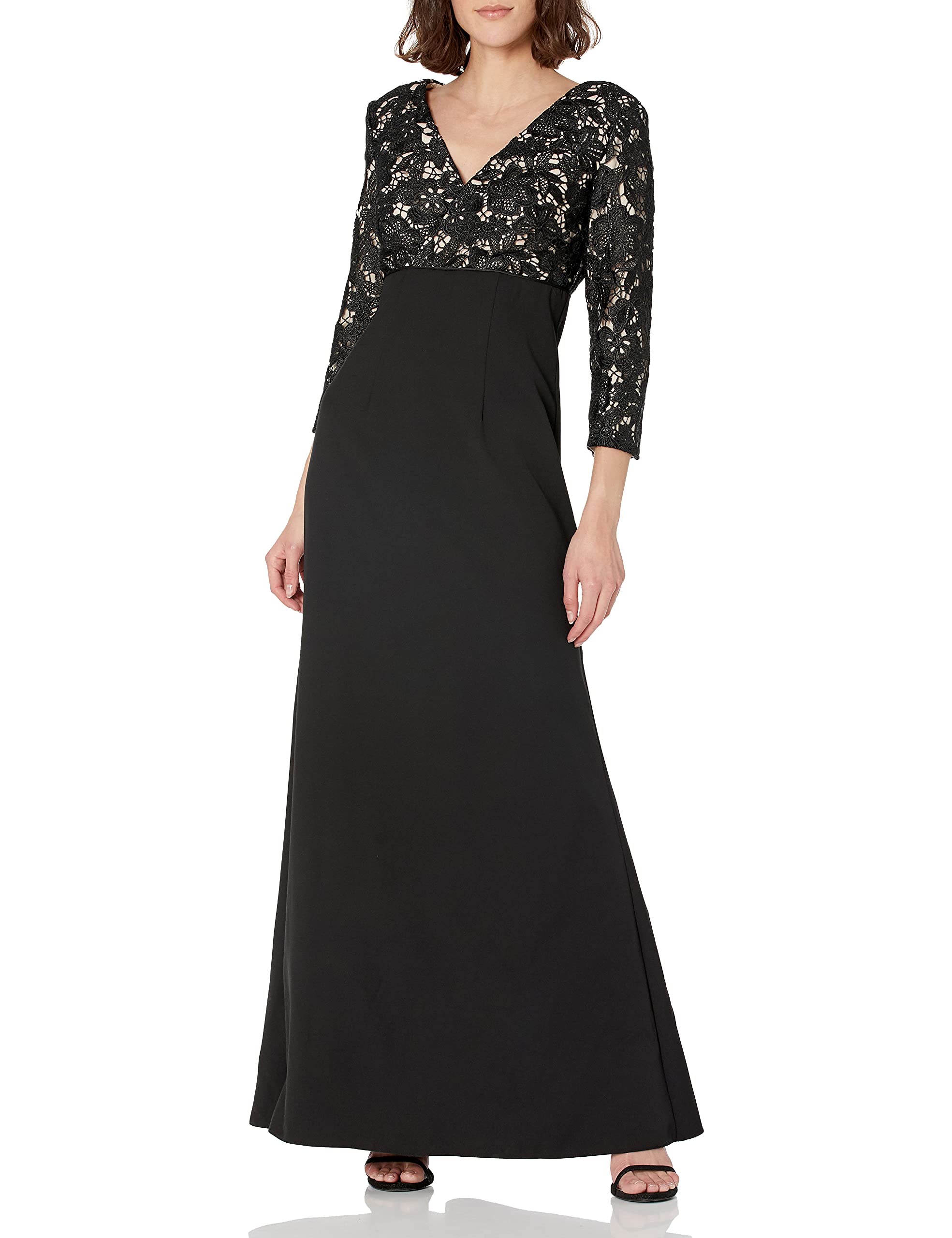 JS CollectionsWomen's 3/4 Sleeve Lace Gown