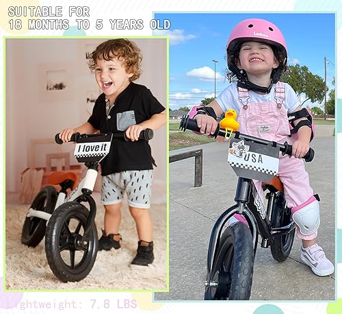 Miniatura 4 de Bicicleta de equilibrio para niños de 2 años, sin pedales, bicicleta de 12 pulgadas para niños de 24 meses a 5 años, placa personalizada (3