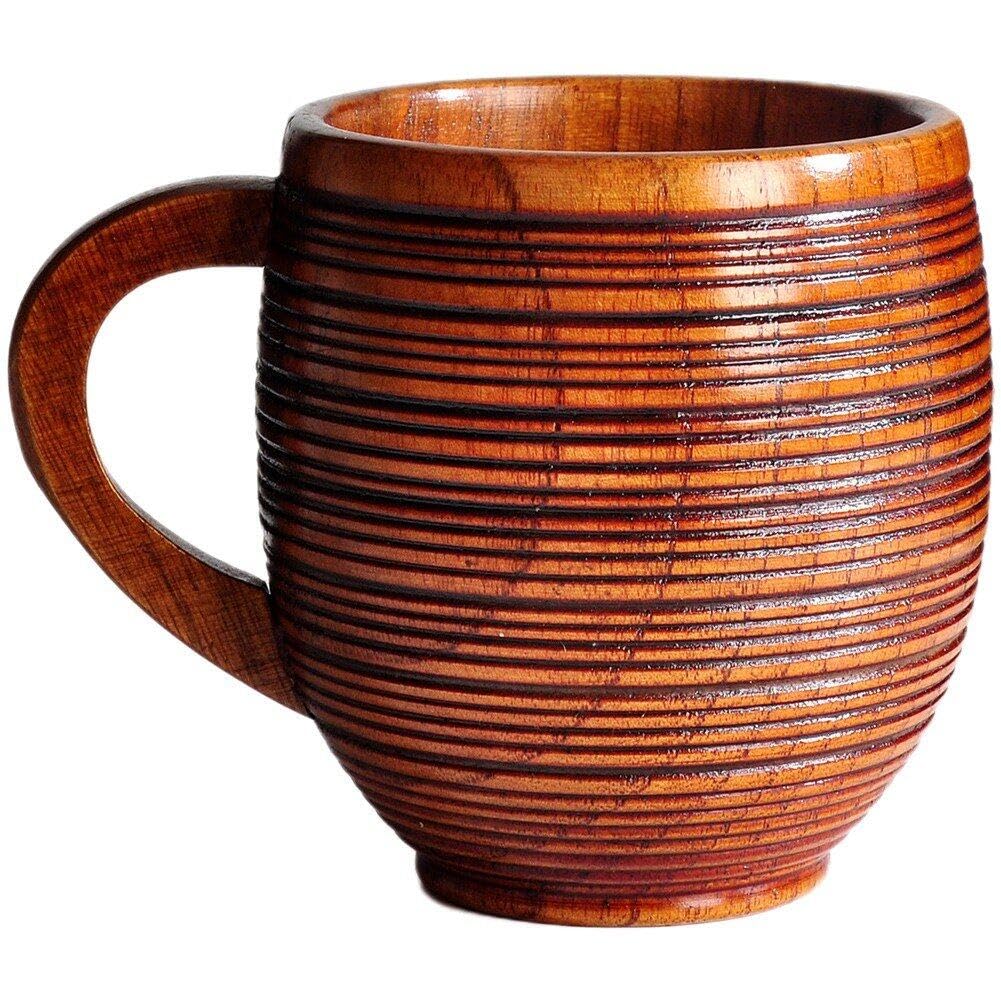 Tasse à café en bois vintage et finitions artisanales