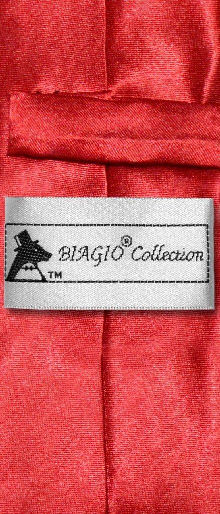 Biagio BOY'S NeckTie Solid ROSE RED Color Youth Neck Tie
