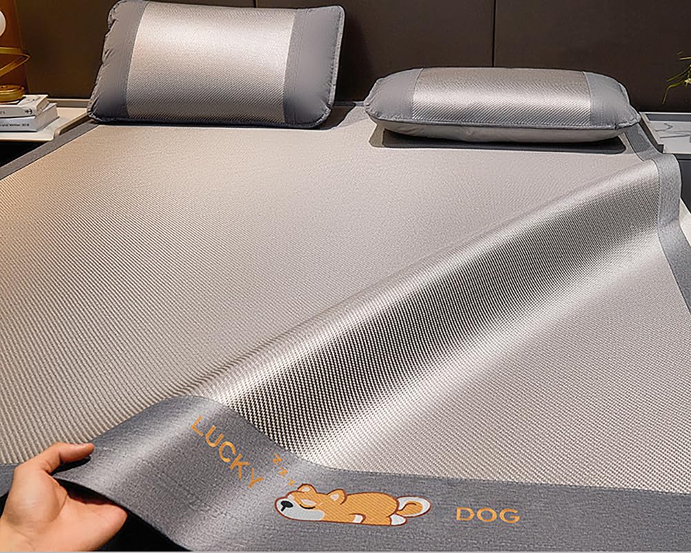 Summer Sleeping Mat, Bamboo Foldable Cooling Mat For Bed Multicolor Multiple Sizes(Gray 2,180 * 200cm)