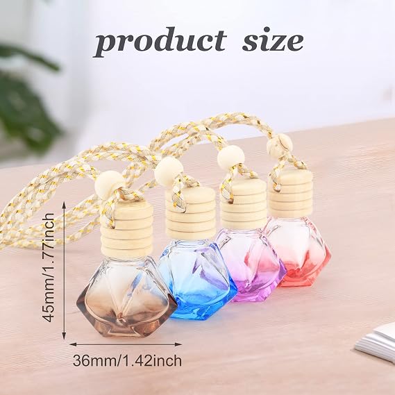 12 Colors Car Hanging Air Freshener Diffuser Bottle Empty Perfume Pendant Aromatherapy Fragrance Essential Oil Diffuser Bottle Auto Ornaments Decor