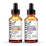 Vitamin C Serum Skin Care 2-Piece Set: Includes Retinol - Anti-Aging, Skin Brightening, Hydrating, Wrinkle Reduction, Dark Spot Corrector (1 Fl Oz (Pack of 2))
