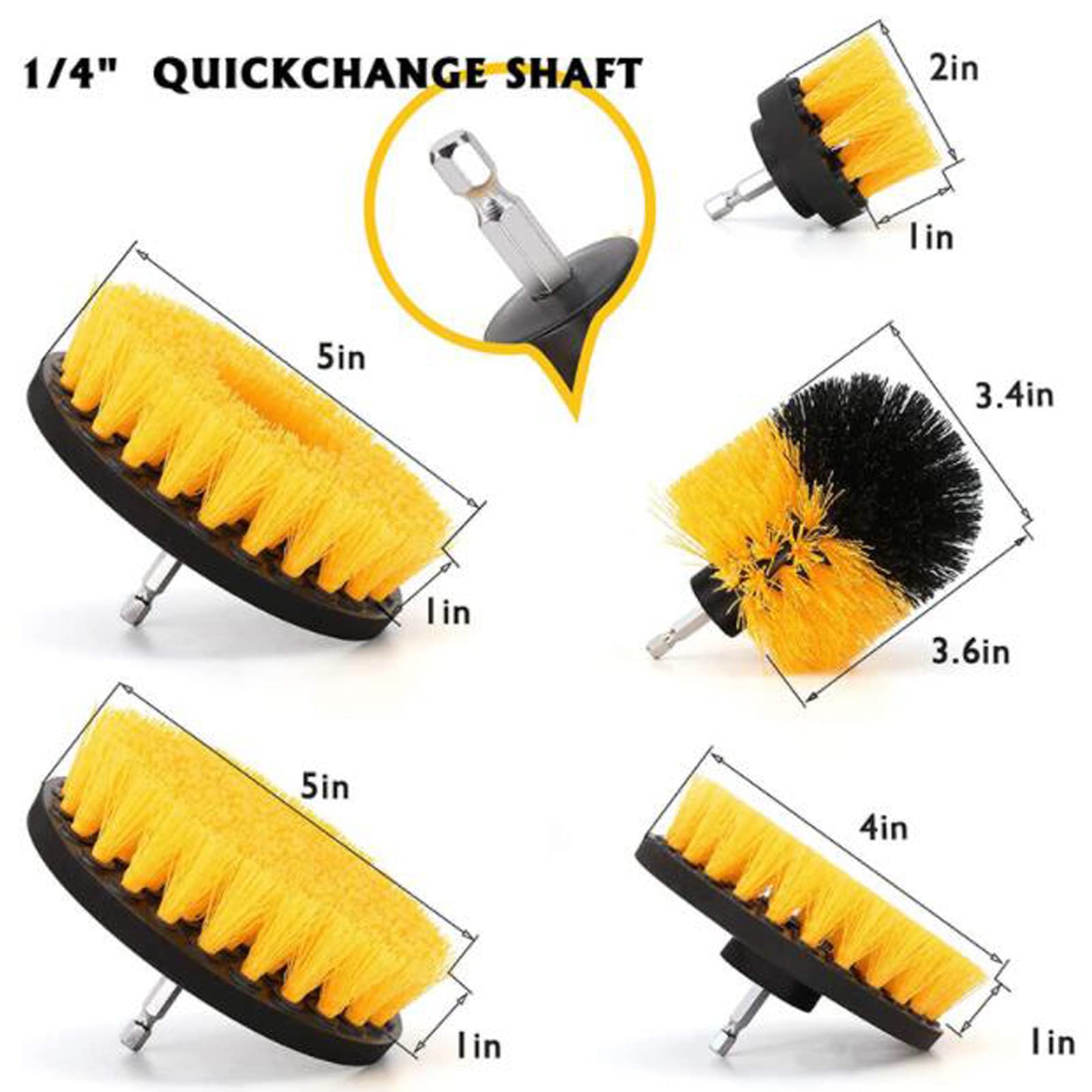 Bürstenaufsatz Bohrmaschine, 3 STK Spin Scrubber Reinigung Bürste Kit für Felgen, Power Scrubber Reinigung für Felgen, Badewanne, Küche