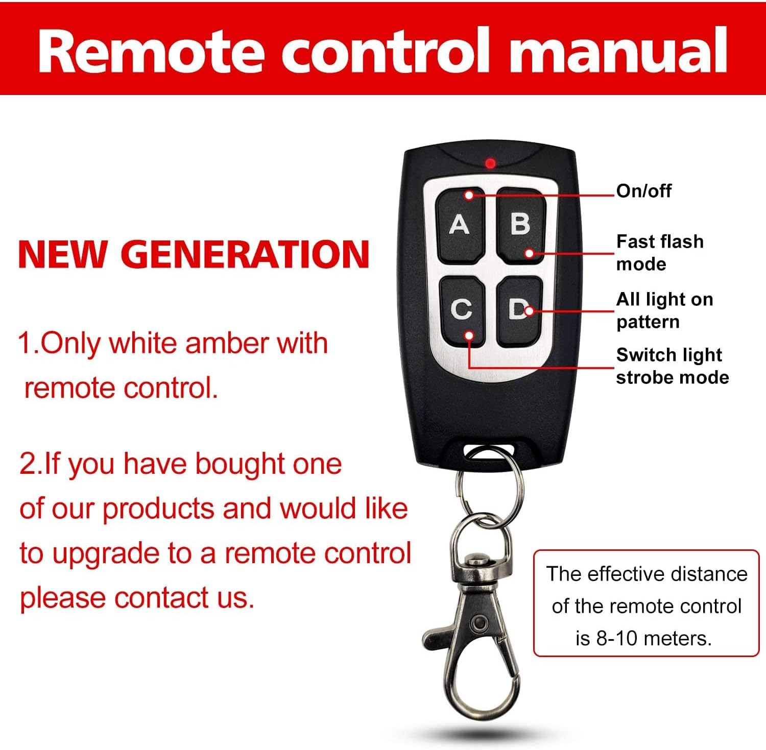 Led Strobe Lights for Trucks Vehicles Suvs, 4pcs White Amber Emergency Warning Lights Caution Hazard Construction Ultra Slim Sync Feature Car Truck with Main Control Box Surface Mount (White Amber) : Automotive