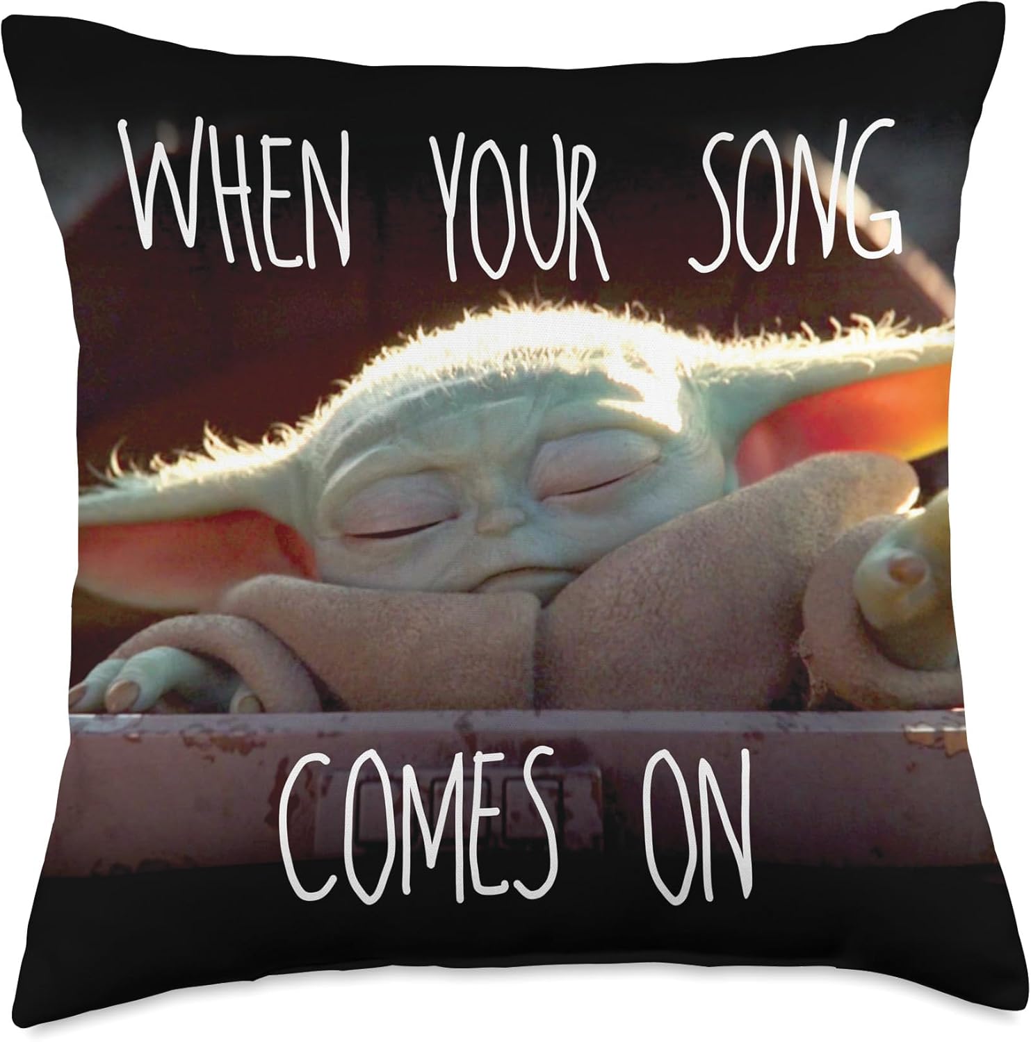 Star Wars The Mandalorian The Child When Your Song Comes On Throw Pillow
