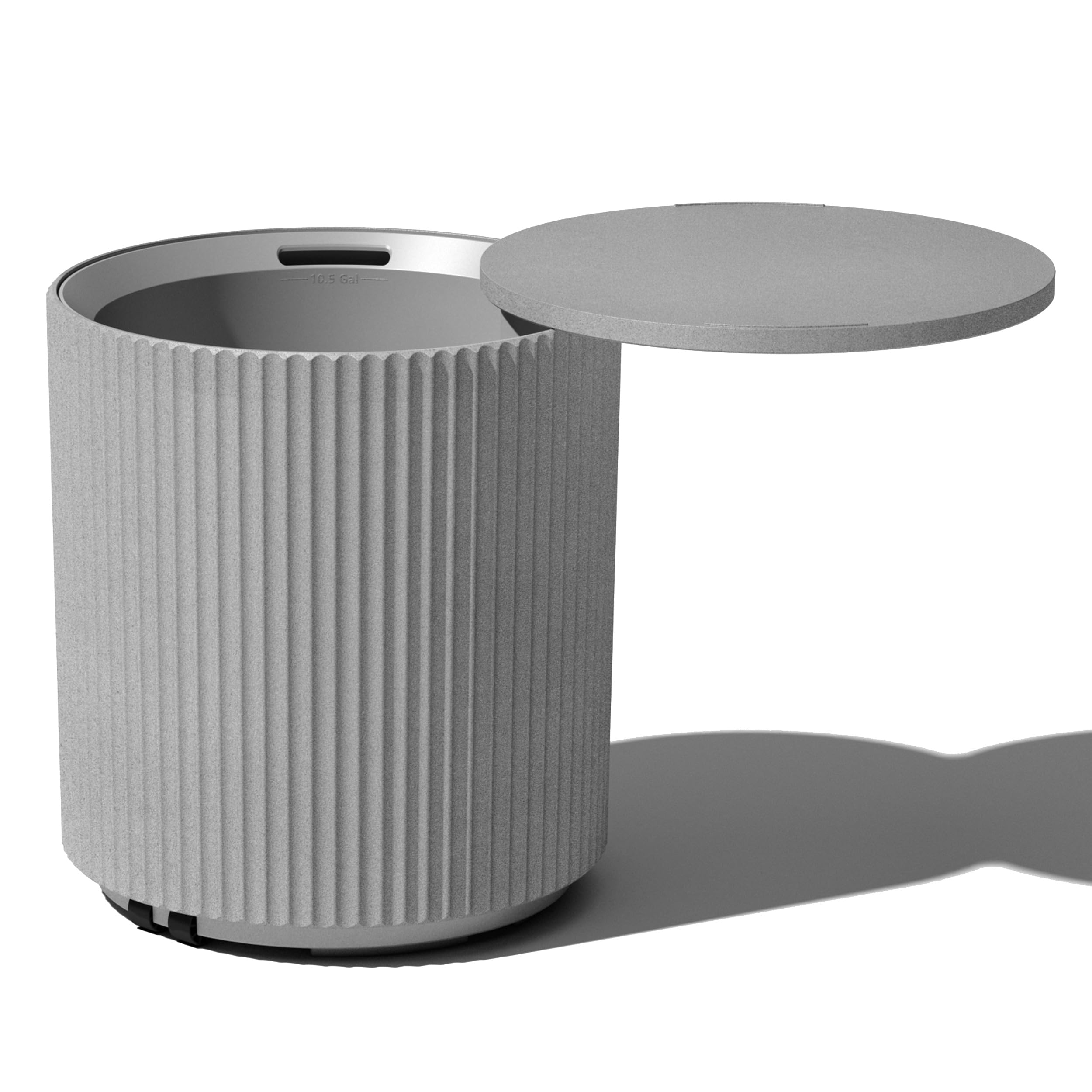 Veradek 21in Outdoor Cooler Side Table, Modern, Stone-Plastic Composite, Gray, Weather Resistant, Made in Canada