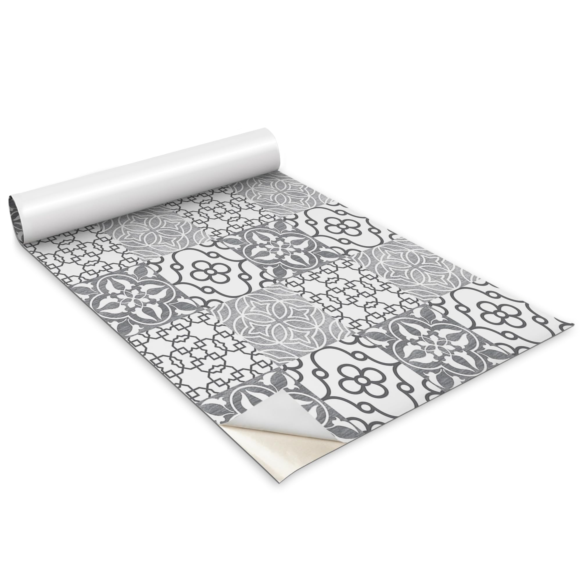 Papel pintado azulejos portugueses para renovar el frontal de cocina y armarios