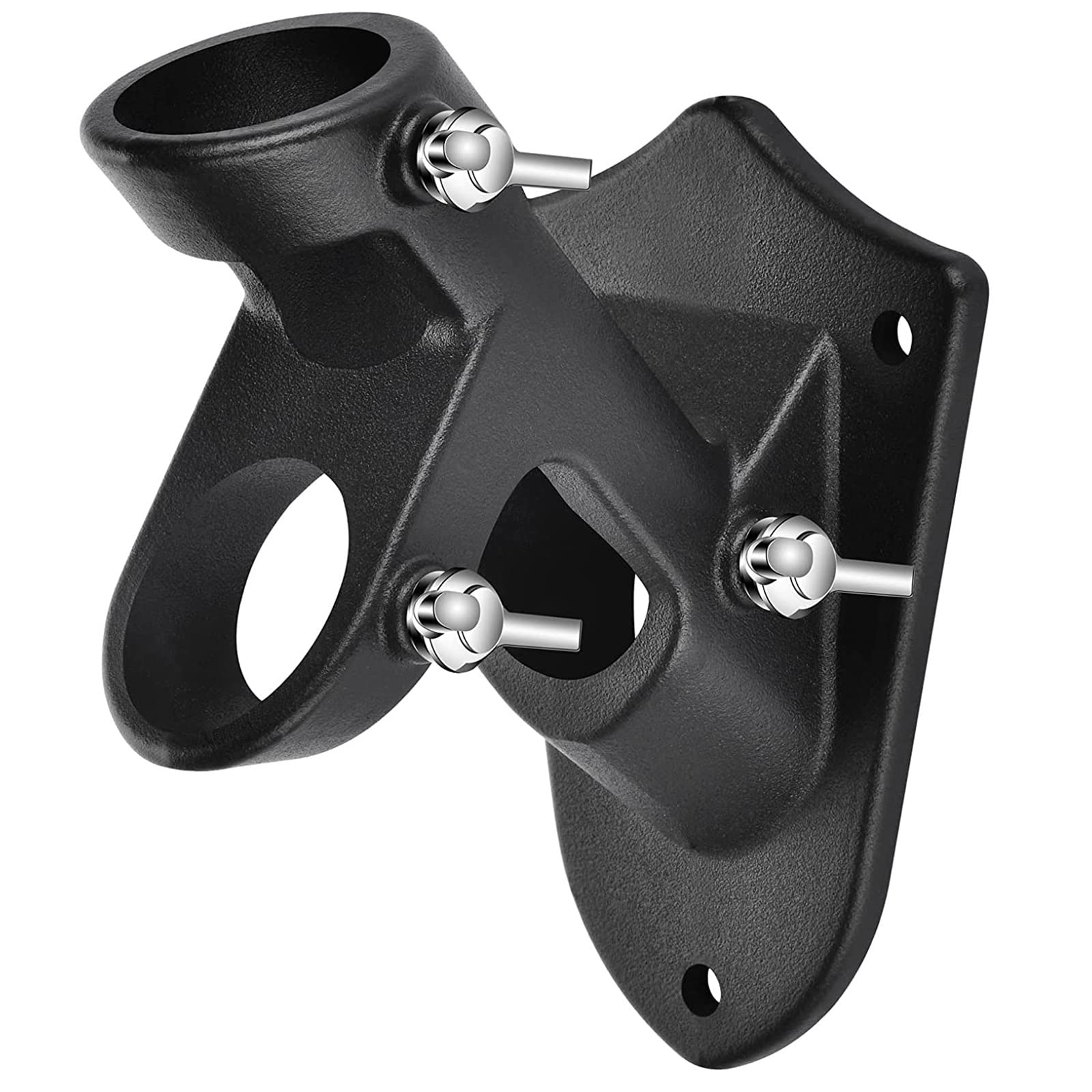 Jaffiust Flag Pole Bracket, 2 Position House Flag Pole Holder, Heavy Duty Aluminum Mount - Stainless Steel Hardware - Strong and Rust Proof - 1" Inner Diameter ( Color : Black )