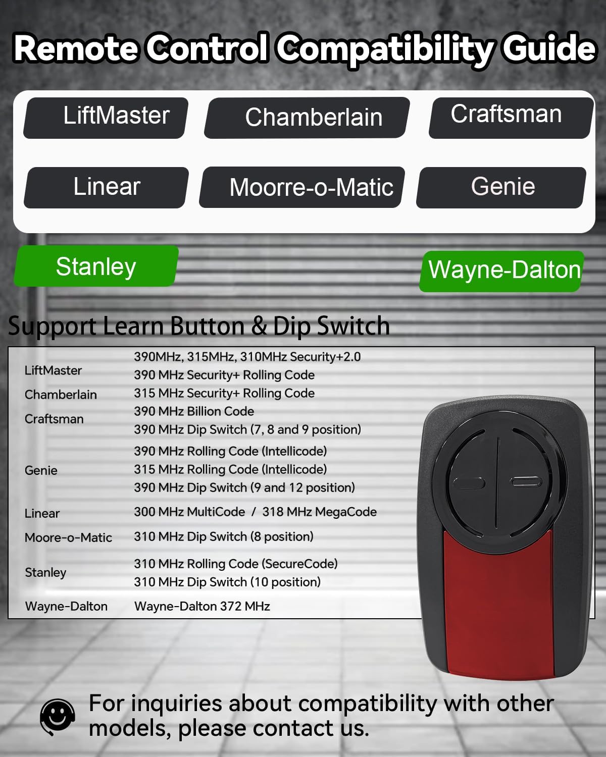 380UT 375UT 375ML Universal Remote Control Replace Liftmaster Garage Opener, Compatible Compatible Linear, Genie,Wayne Dalton Garage Door Openers