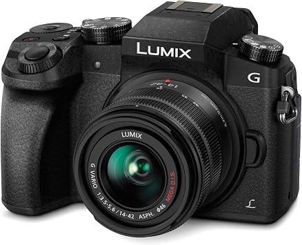 Panasonic LUMIX G7 4K Digital Camera, with 14-42mm Mega O.I.S. Lens, 16 Megapixel Mirrorless Camera, 3-Inch LCD, DMC-G7KK (Black)