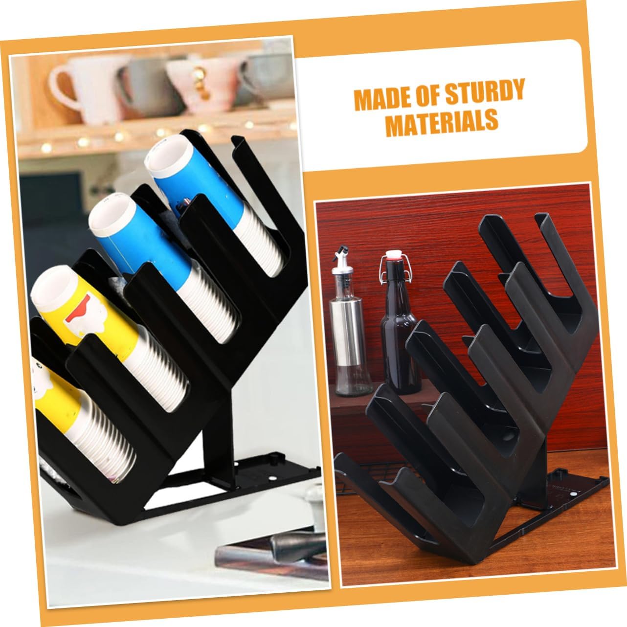 Paper Cup Dispenser Capacity Convenient Cup Holder for Coffee Stations Collapsible Four-Grid Design for Household Use