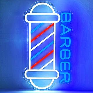 Barber Neon Sign for Barber Shops,Hair Salon Decor LED Neon Light Signs Dimmable Barber Studio Wall Decor Led Light Up Signs Business Store Sign Holiday Gift for Hairdresser