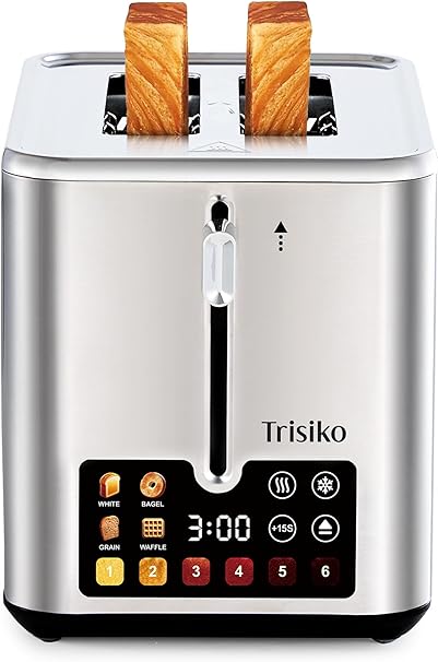 Touch Screen Electric Toaster 2 Slice, Stainless Steel Smart Toaster