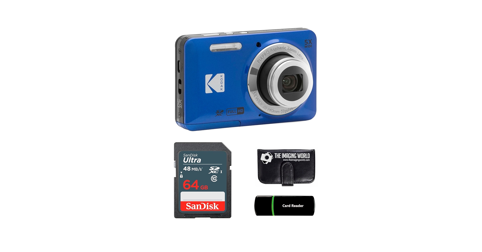 Amazon.com : Kodak PIXPRO FZ55 Blue 16MP Digital Camera 5X Optical