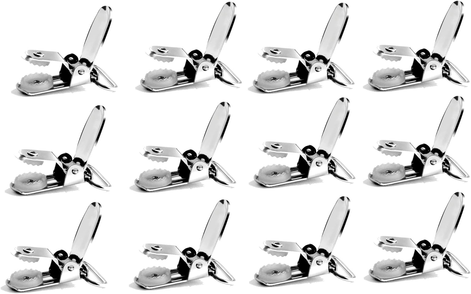 Buyless Fashion 1” Heavy Duty Metal Clips for Suspenders, Pacifiers, Bib Clips, Toy Holder Or Mitten Clips – 12 Clips