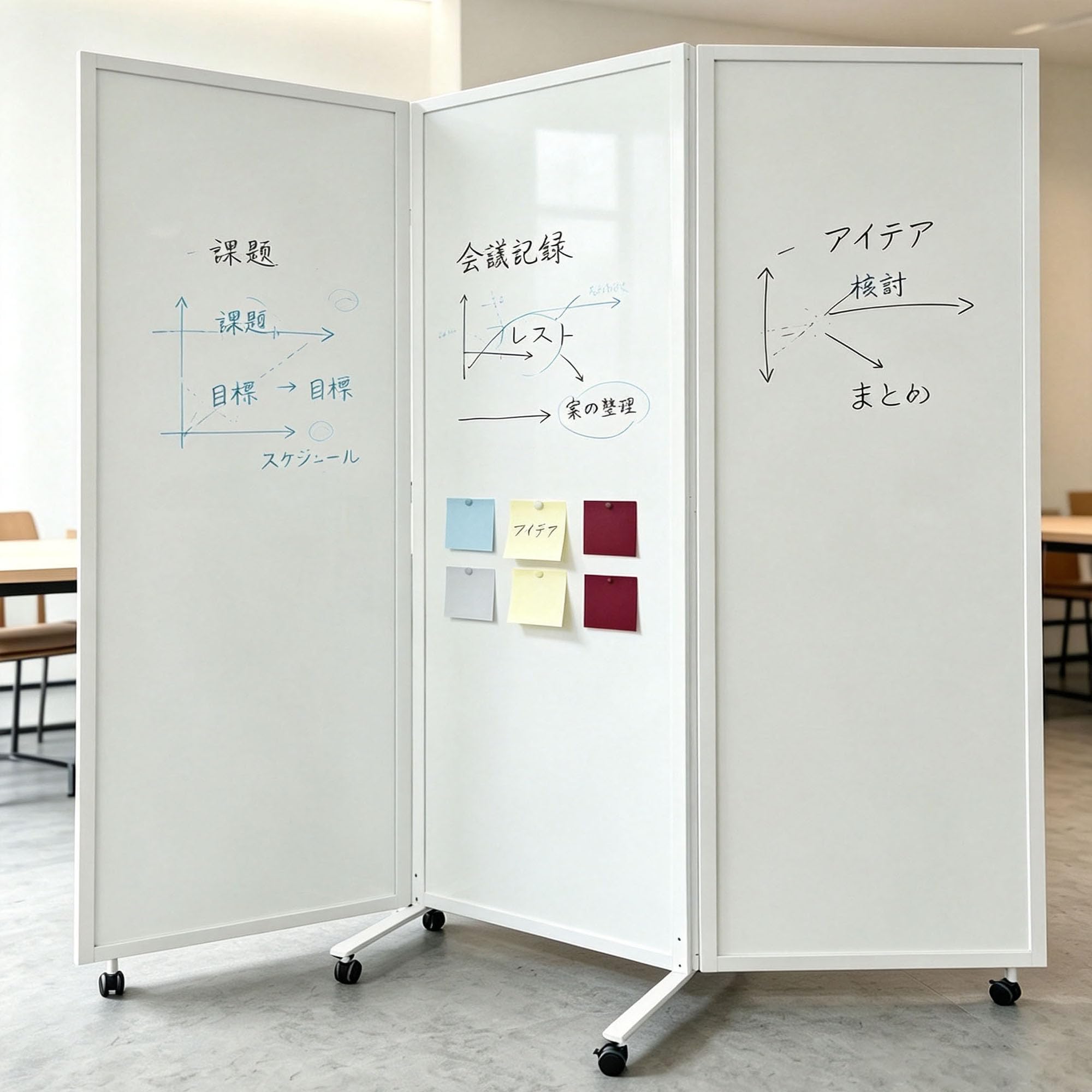 Amazon.co.jp: 【法人様向け】3連 キャスター付きパーテーション