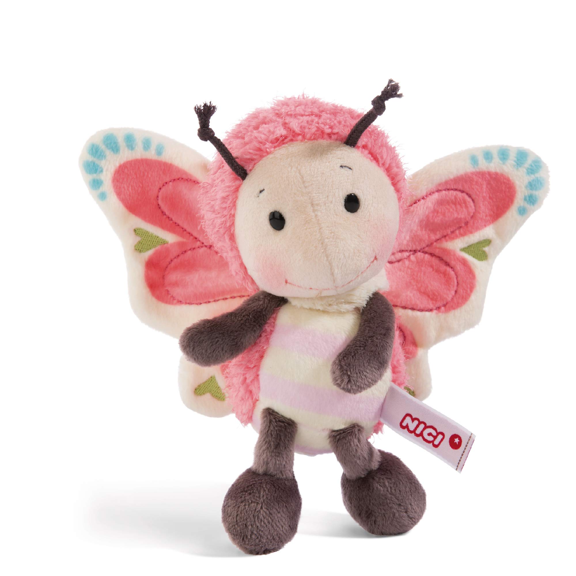 44933 Cuddly Soft Toy Butterfly, Plush, 25cm, Pink/Multi-Coloured