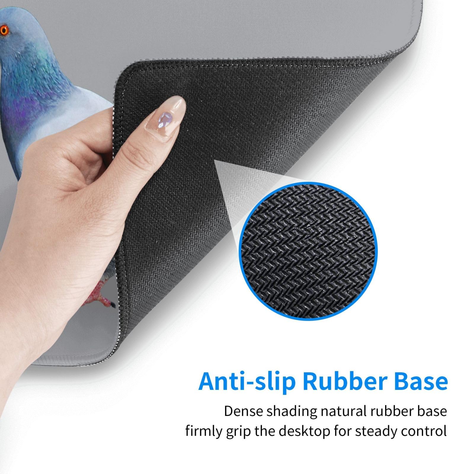 Tappetino Per Mouse Con Uccello Piccione – 23,5x19,6 Cm, Base In Gomma Antiscivolo, Stampato Nel Regno Unito