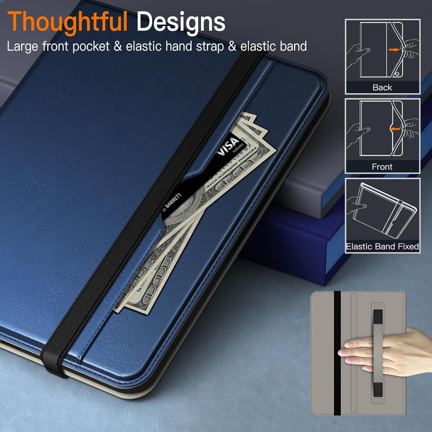 JETech for iPad (A16) 11th/10th Generation (2025/2022) Privacy Screen Protector and PU Leather Business Case Bundle