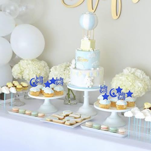 Miniatura 34 de 30 piezas de decoración de cupcakes para baby shower, vestido con lazo con purpurina, biberón para cupcakes "It's a Girl", decoración de pasteles
