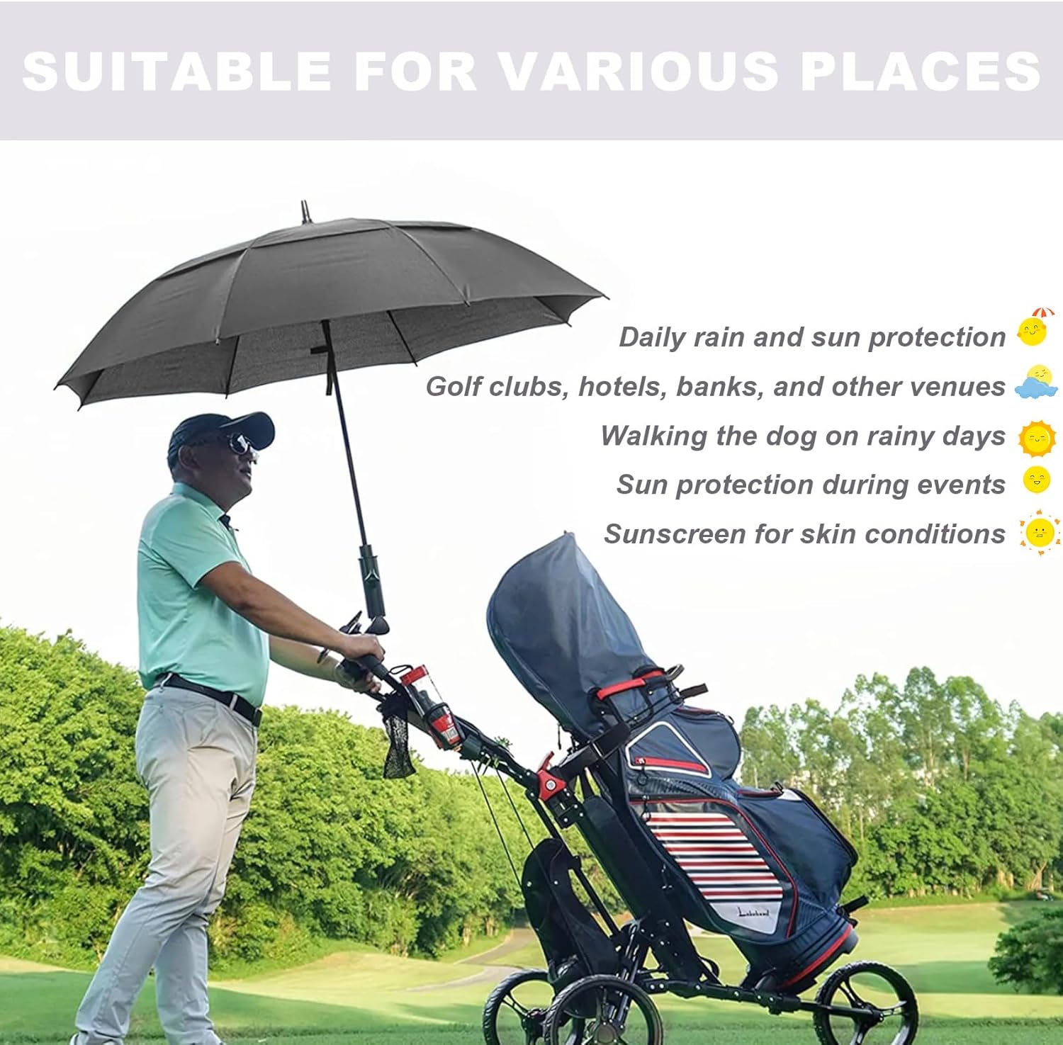 Golf Umbrella Large 54/62/68/72 Inch, Extra Large Oversize Double Canopy Vented Windproof Waterproof Umbrella, Automatic Open Golf Umbrella for Men and Women and Family.
