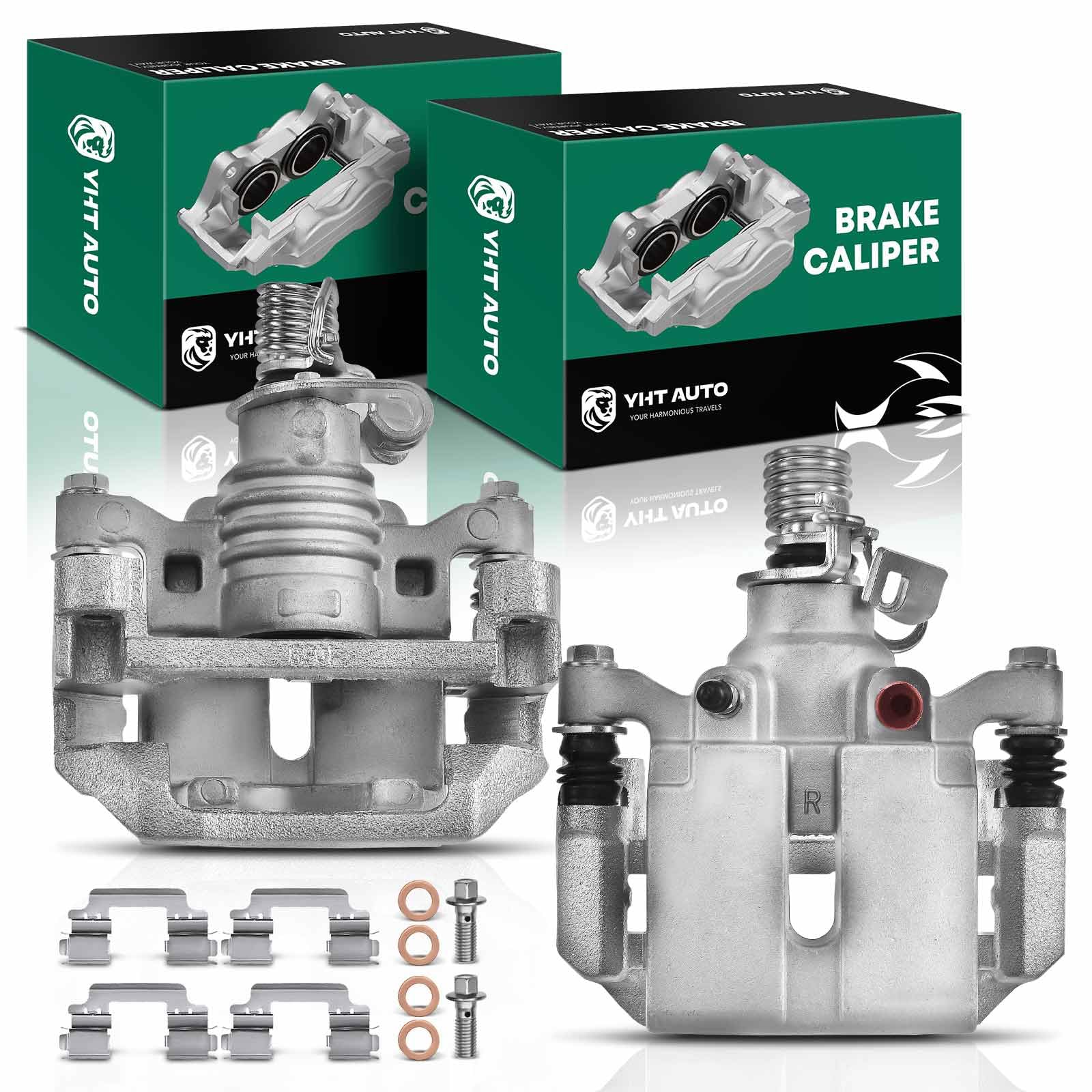 2 Rear Brake Calipers With Brackets – Fits Buick Allure, LaCrosse, Chevy Impala Limited (2004-2016)