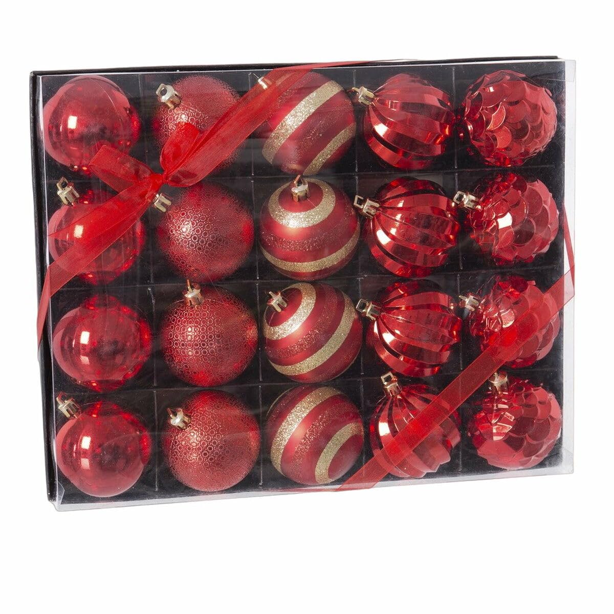 BigBuy Christmas Christmas Baubles Red Plastic 6 x 6 x 6 cm (20 Units)
