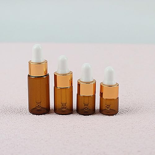 Miniatura 5 de 20 botellas con cuentagotas de vidrio marrón con tapa blanca vacía recargable botella de aceite esencial cosmético botellas de viaje para líquidos