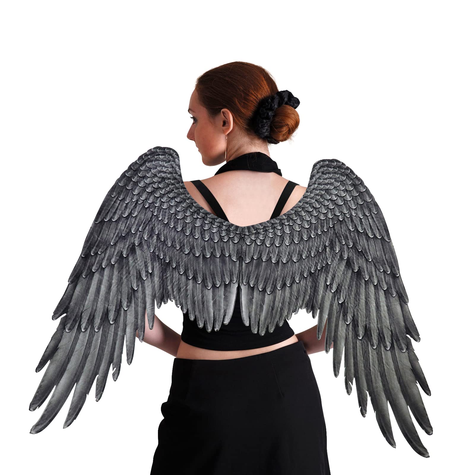 Halloween Wings Halloween Theme Party Angel Wings Festival Cosplay Costume Accessories for Adults (Black)