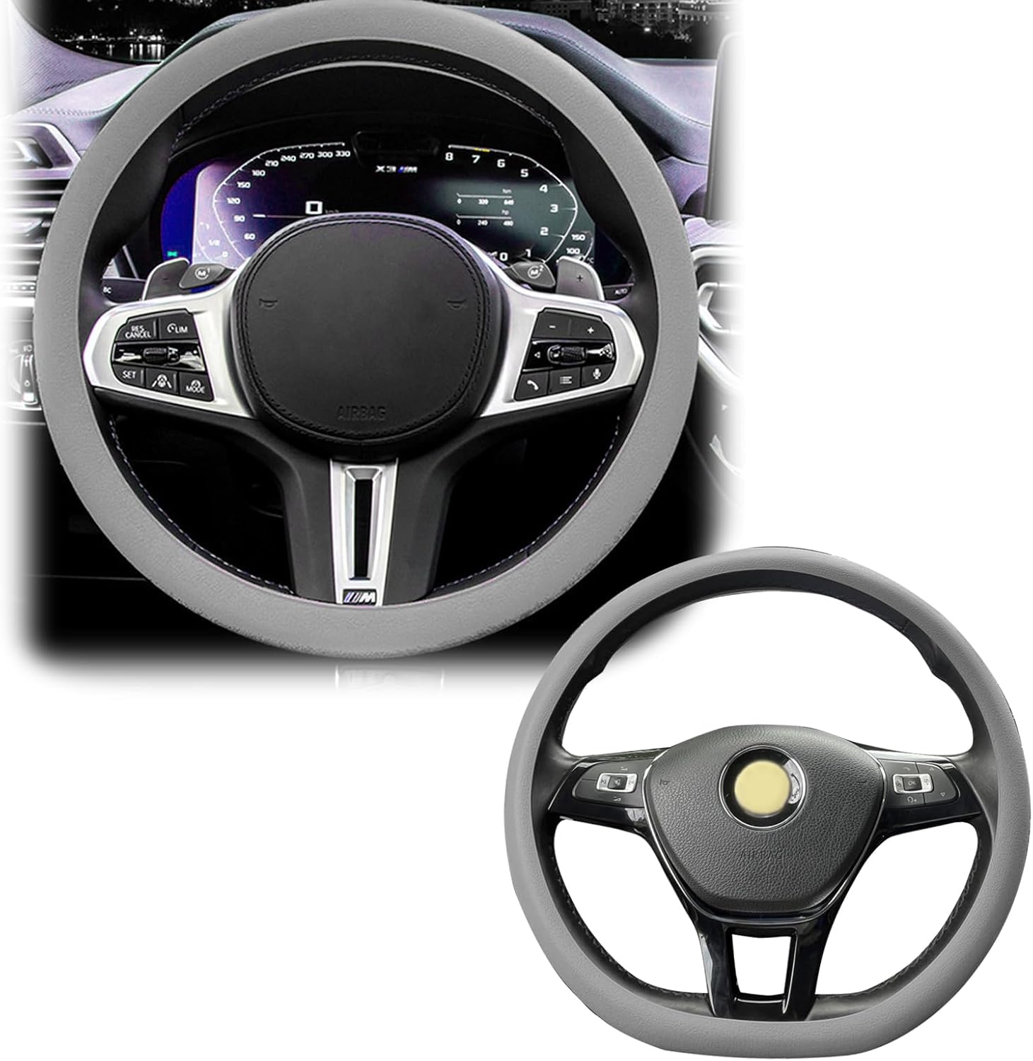 Miytsya 1 PC Car DShaped Steering Wheel Cover, 14.9