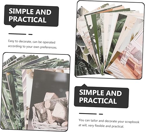 Miniatura 8 de COHEALI 100 hojas de pinturas decorativas, póster retro, decoración de plantas, calcomanía de pared, murales de pared 3D, material de álbum de