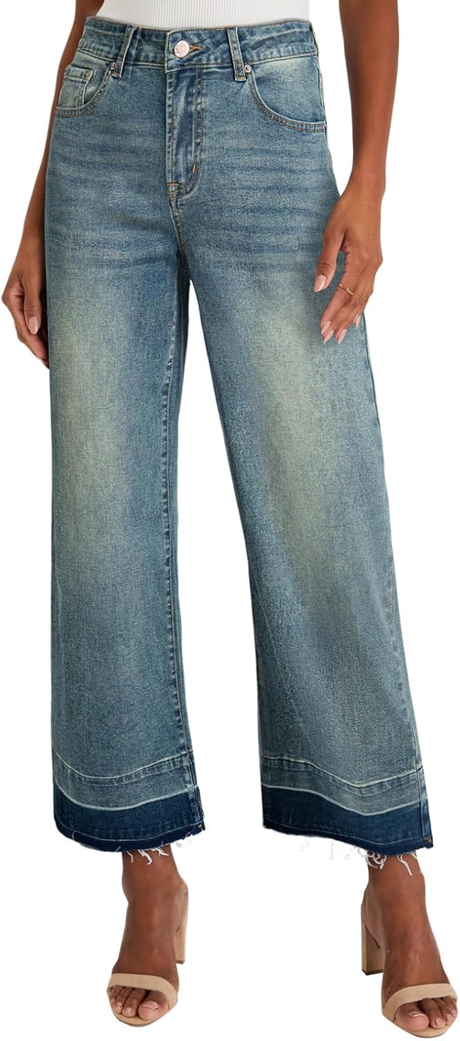 Astylish Women's High Waisted Wide Leg Jeans Trendy Straight Leg Jeans ...